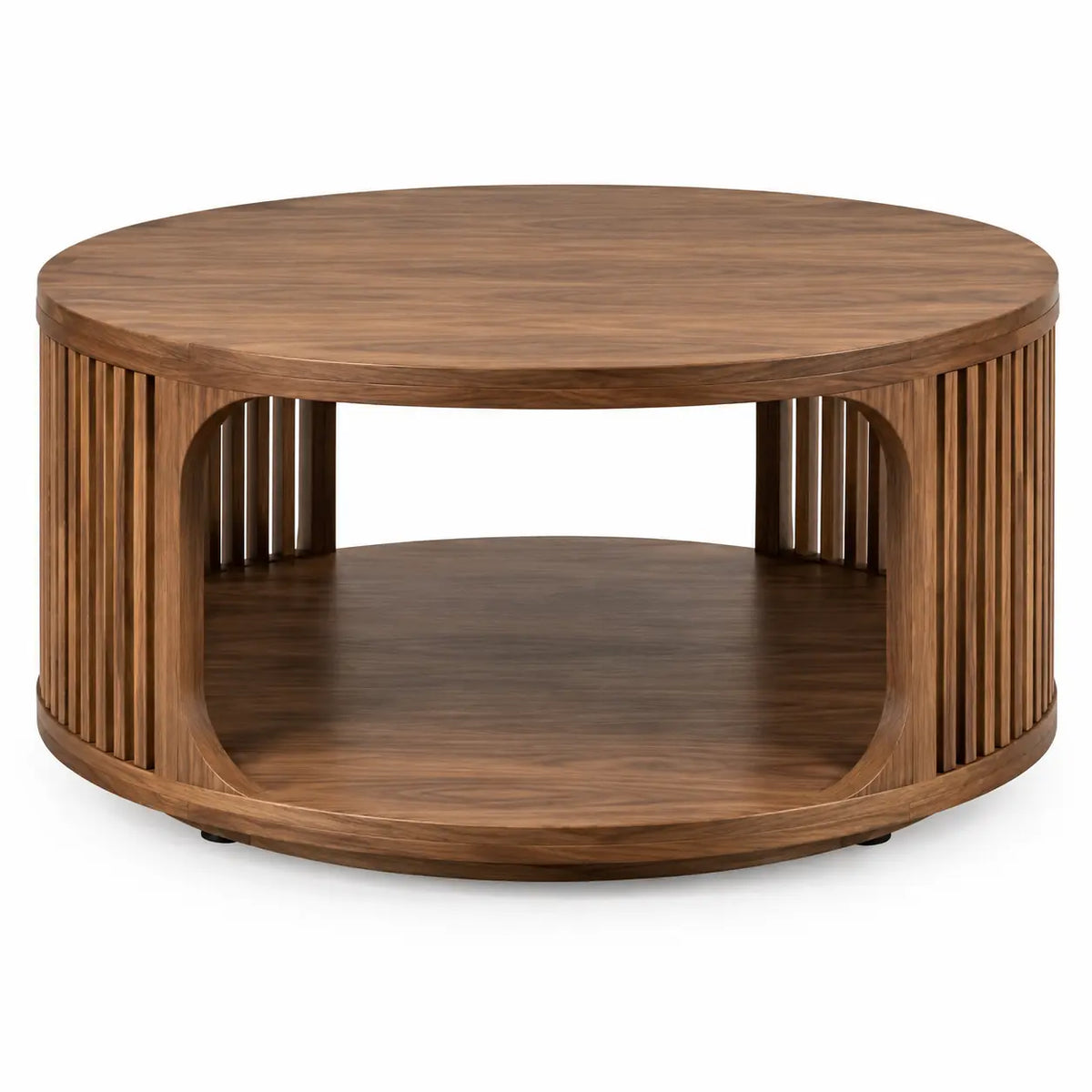 Mesa de centro de contorno redondeado, marrón